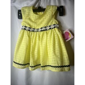 Youngland Baby Toddler Infant 24 Month Yellow‎ Sundress Black Ribbon Sunflower